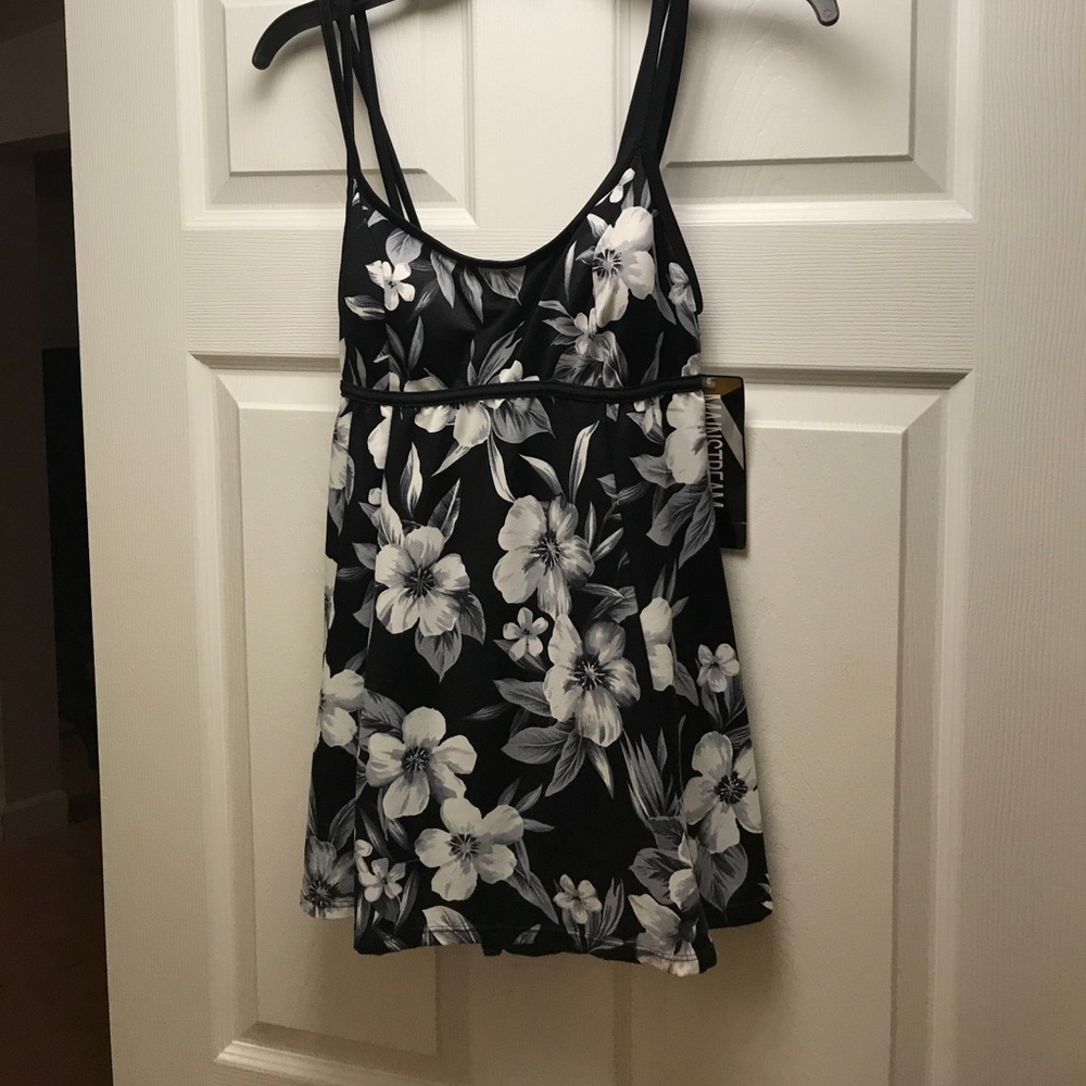 A one piece dress swimsuit